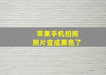 苹果手机拍照照片变成黑色了