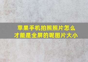 苹果手机拍照照片怎么才能是全屏的呢图片大小