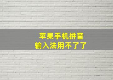 苹果手机拼音输入法用不了了