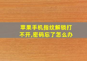 苹果手机指纹解锁打不开,密码忘了怎么办