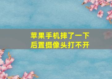 苹果手机摔了一下后置摄像头打不开