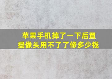 苹果手机摔了一下后置摄像头用不了了修多少钱