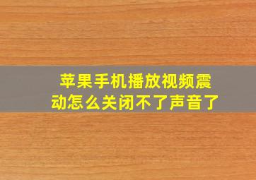 苹果手机播放视频震动怎么关闭不了声音了