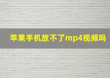 苹果手机放不了mp4视频吗