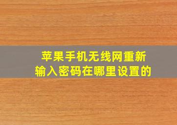 苹果手机无线网重新输入密码在哪里设置的