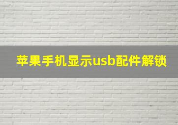 苹果手机显示usb配件解锁