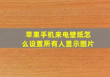 苹果手机来电壁纸怎么设置所有人显示图片