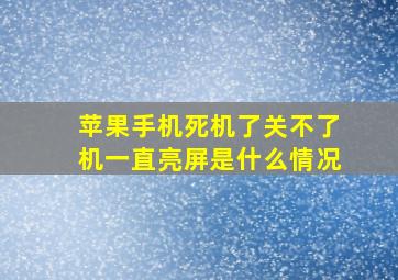 苹果手机死机了关不了机一直亮屏是什么情况