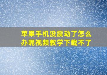 苹果手机没震动了怎么办呢视频教学下载不了