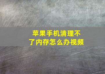 苹果手机清理不了内存怎么办视频