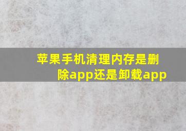 苹果手机清理内存是删除app还是卸载app