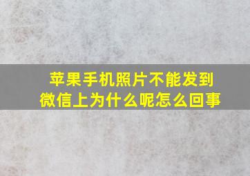 苹果手机照片不能发到微信上为什么呢怎么回事