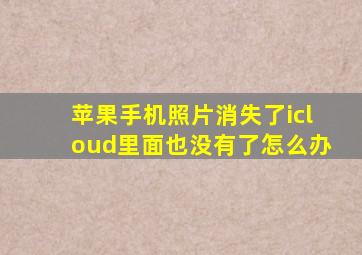 苹果手机照片消失了icloud里面也没有了怎么办