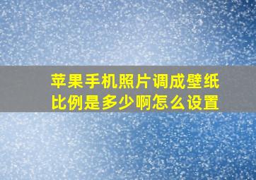 苹果手机照片调成壁纸比例是多少啊怎么设置