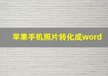 苹果手机照片转化成word