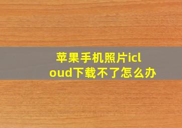 苹果手机照片icloud下载不了怎么办