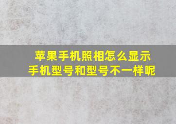 苹果手机照相怎么显示手机型号和型号不一样呢