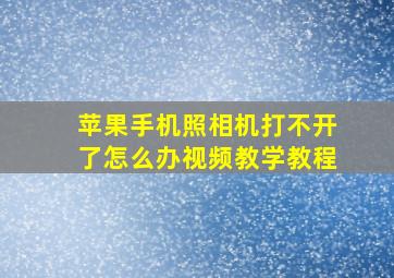 苹果手机照相机打不开了怎么办视频教学教程