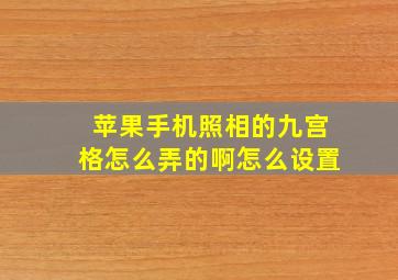 苹果手机照相的九宫格怎么弄的啊怎么设置