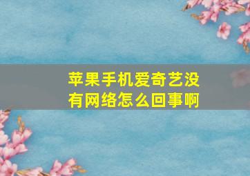 苹果手机爱奇艺没有网络怎么回事啊