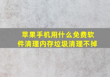 苹果手机用什么免费软件清理内存垃圾清理不掉