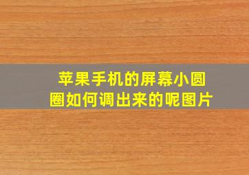 苹果手机的屏幕小圆圈如何调出来的呢图片