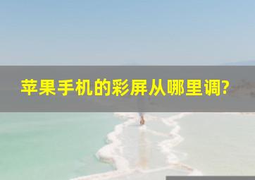 苹果手机的彩屏从哪里调?