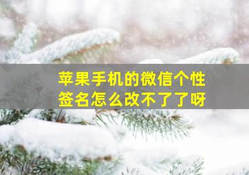 苹果手机的微信个性签名怎么改不了了呀