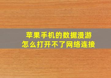 苹果手机的数据漫游怎么打开不了网络连接