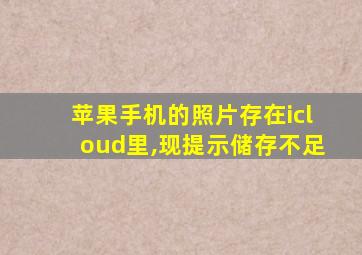 苹果手机的照片存在icloud里,现提示储存不足