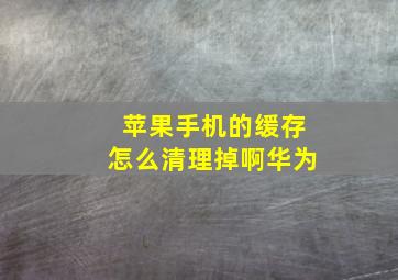 苹果手机的缓存怎么清理掉啊华为