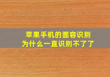 苹果手机的面容识别为什么一直识别不了了