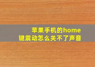 苹果手机的home键震动怎么关不了声音