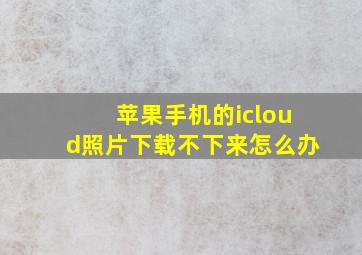 苹果手机的icloud照片下载不下来怎么办