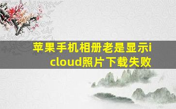 苹果手机相册老是显示icloud照片下载失败