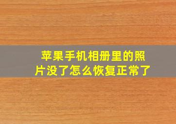 苹果手机相册里的照片没了怎么恢复正常了