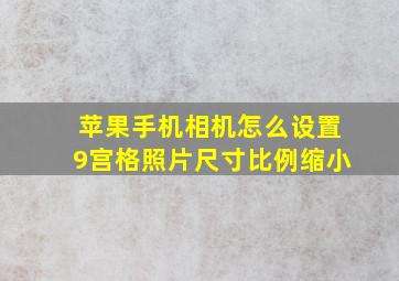 苹果手机相机怎么设置9宫格照片尺寸比例缩小