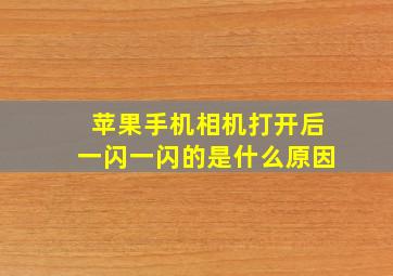 苹果手机相机打开后一闪一闪的是什么原因