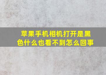 苹果手机相机打开是黑色什么也看不到怎么回事