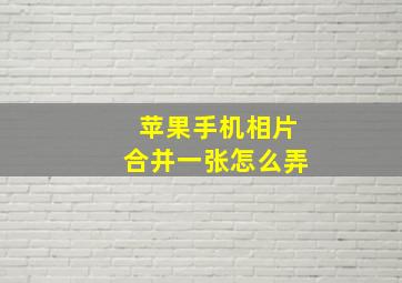 苹果手机相片合并一张怎么弄