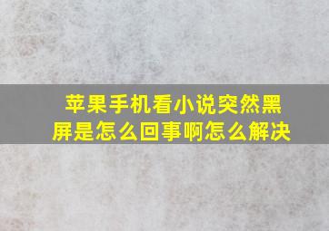 苹果手机看小说突然黑屏是怎么回事啊怎么解决