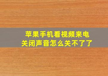 苹果手机看视频来电关闭声音怎么关不了了