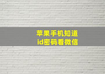 苹果手机知道id密码看微信