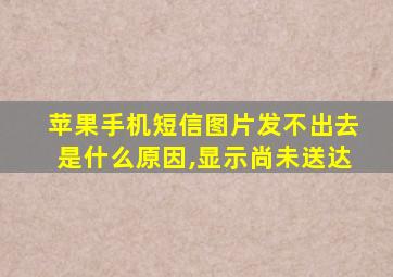 苹果手机短信图片发不出去是什么原因,显示尚未送达