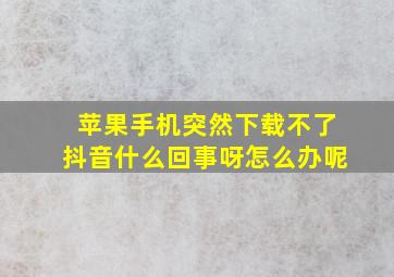 苹果手机突然下载不了抖音什么回事呀怎么办呢