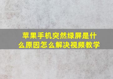 苹果手机突然绿屏是什么原因怎么解决视频教学