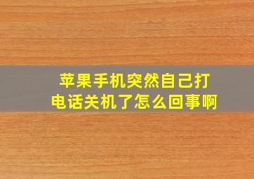 苹果手机突然自己打电话关机了怎么回事啊