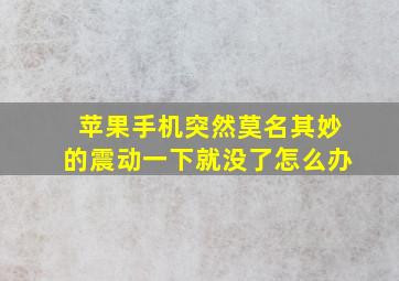 苹果手机突然莫名其妙的震动一下就没了怎么办