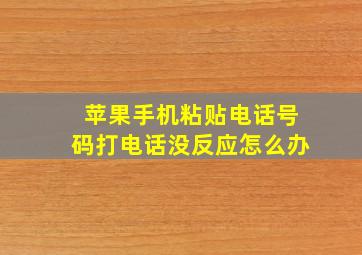 苹果手机粘贴电话号码打电话没反应怎么办