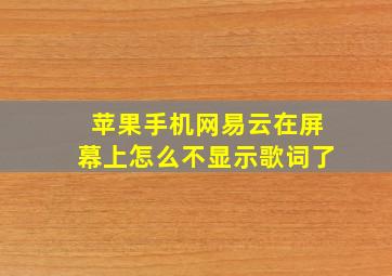 苹果手机网易云在屏幕上怎么不显示歌词了